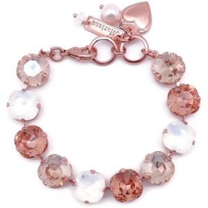 Mariana Cookie Dough Cushion Cut Peach Brown White Rose Gold Bracelet 1144 NWT